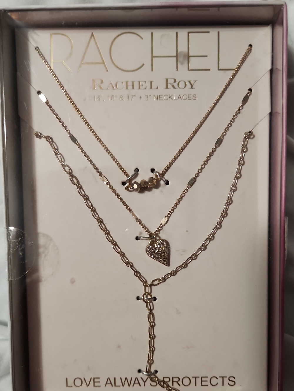 RACHEL Rachel Roy Gold-Tone Layered Heart Lariat Necklace
